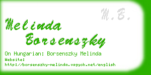 melinda borsenszky business card